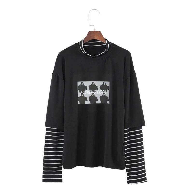 F*CKING COOL Y2K Striped Long Sleeve Shirt - 90s Grunge, Retro, Summer & Party Outfits