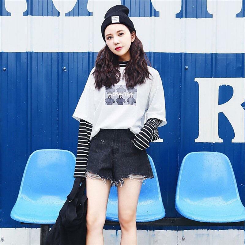F*CKING COOL Y2K Striped Long Sleeve Shirt - 90s Grunge, Retro, Summer & Party Outfits