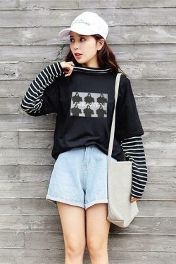 F*CKING COOL Y2K Striped Long Sleeve Shirt - 90s Grunge, Retro, Summer & Party Outfits