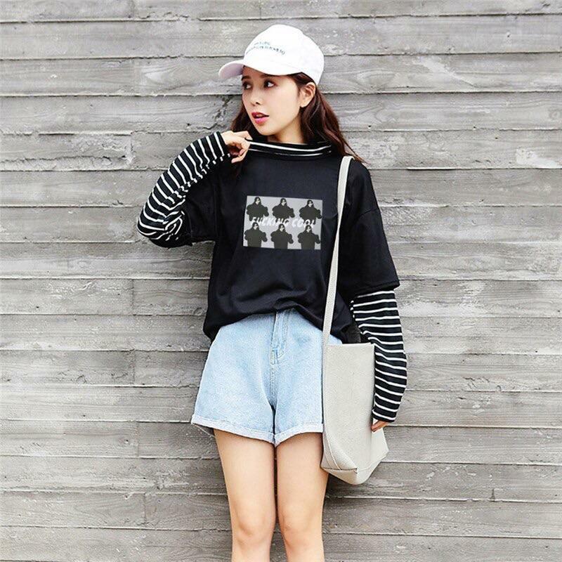 F*CKING COOL Y2K Striped Long Sleeve Shirt - 90s Grunge, Retro, Summer & Party Outfits