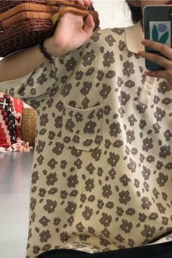 Floral Pattern Shirt - Y2K Summer Outfit, 90s Fashion, Grunge, Retro Style, Y2K Club & Party Look