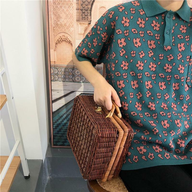 Floral Pattern Shirt - Y2K Summer Outfit, 90s Fashion, Grunge, Retro Style, Y2K Club & Party Look