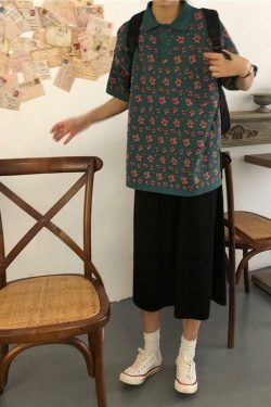 Floral Pattern Shirt - Y2K Summer Outfit, 90s Fashion, Grunge, Retro Style, Y2K Club & Party Look