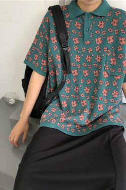 Floral Pattern Shirt - Y2K Summer Outfit, 90s Fashion, Grunge, Retro Style, Y2K Club & Party Look