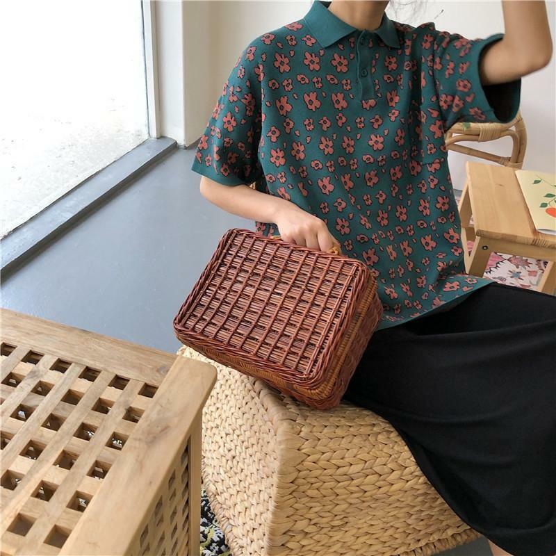 Floral Pattern Shirt - Y2K Summer Outfit, 90s Fashion, Grunge, Retro Style, Y2K Club & Party Look