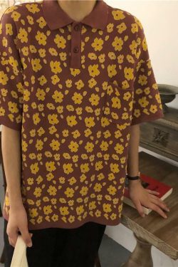 Floral Pattern Shirt - Y2K Summer Outfit, 90s Fashion, Grunge, Retro Style, Y2K Club & Party Look