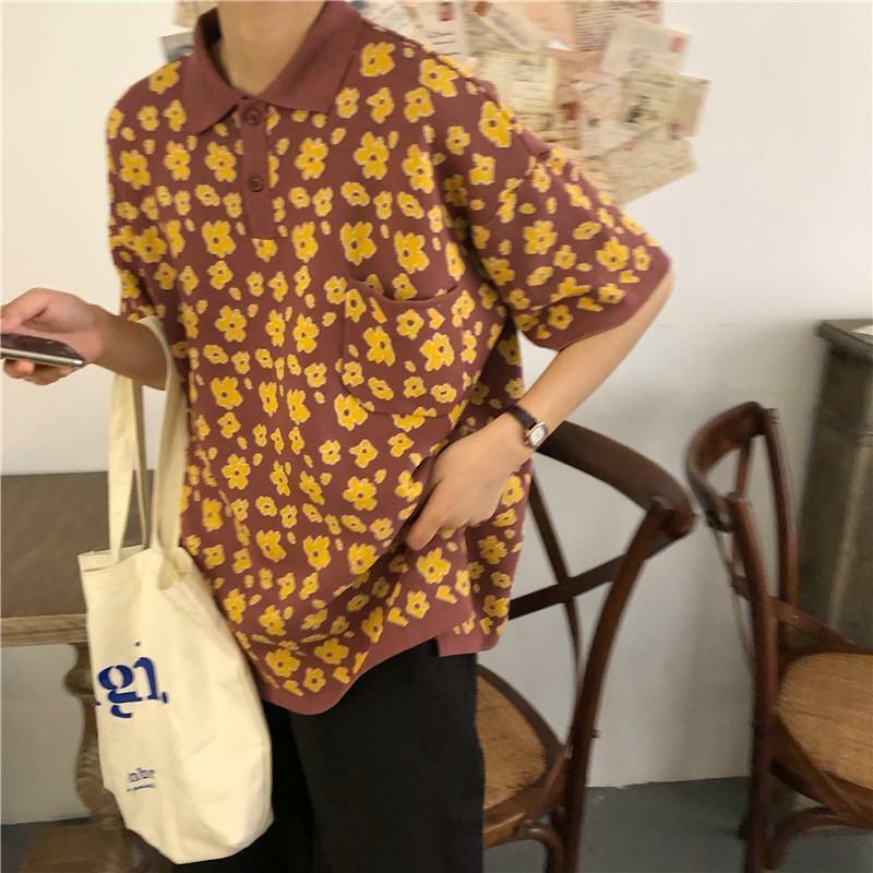 Floral Pattern Shirt - Y2K Summer Outfit, 90s Fashion, Grunge, Retro Style, Y2K Club & Party Look
