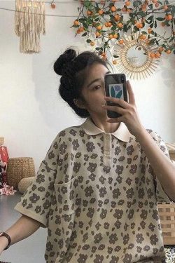 Floral Pattern Shirt - Y2K Summer Outfit, 90s Fashion, Grunge, Retro Style, Y2K Club & Party Look