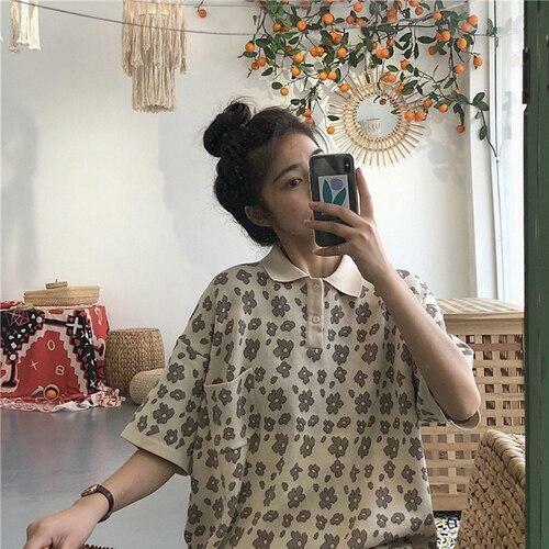Floral Pattern Shirt - Y2K Summer Outfit, 90s Fashion, Grunge, Retro Style, Y2K Club & Party Look