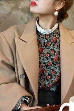 Floral Print Long Sleeve Blouse - Y2K Summer, 90s Fashion, Grunge, Retro, Pastel Goth Outfits