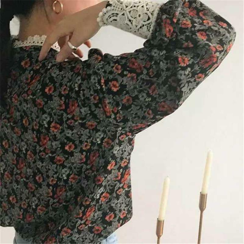 Floral Print Long Sleeve Blouse - Y2K Summer, 90s Fashion, Grunge, Retro, Pastel Goth Outfits