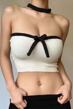 Flynn Strapless Crop Top - Y2K Summer, 90s Grunge, Retro, Pastel Goth, Y2K Party Outfit