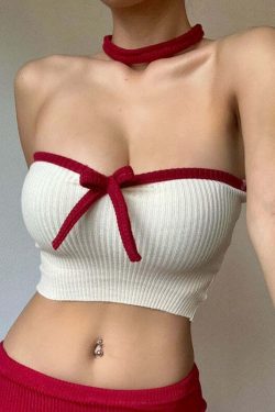 Flynn Strapless Crop Top - Y2K Summer, 90s Grunge, Retro, Pastel Goth, Y2K Party Outfit