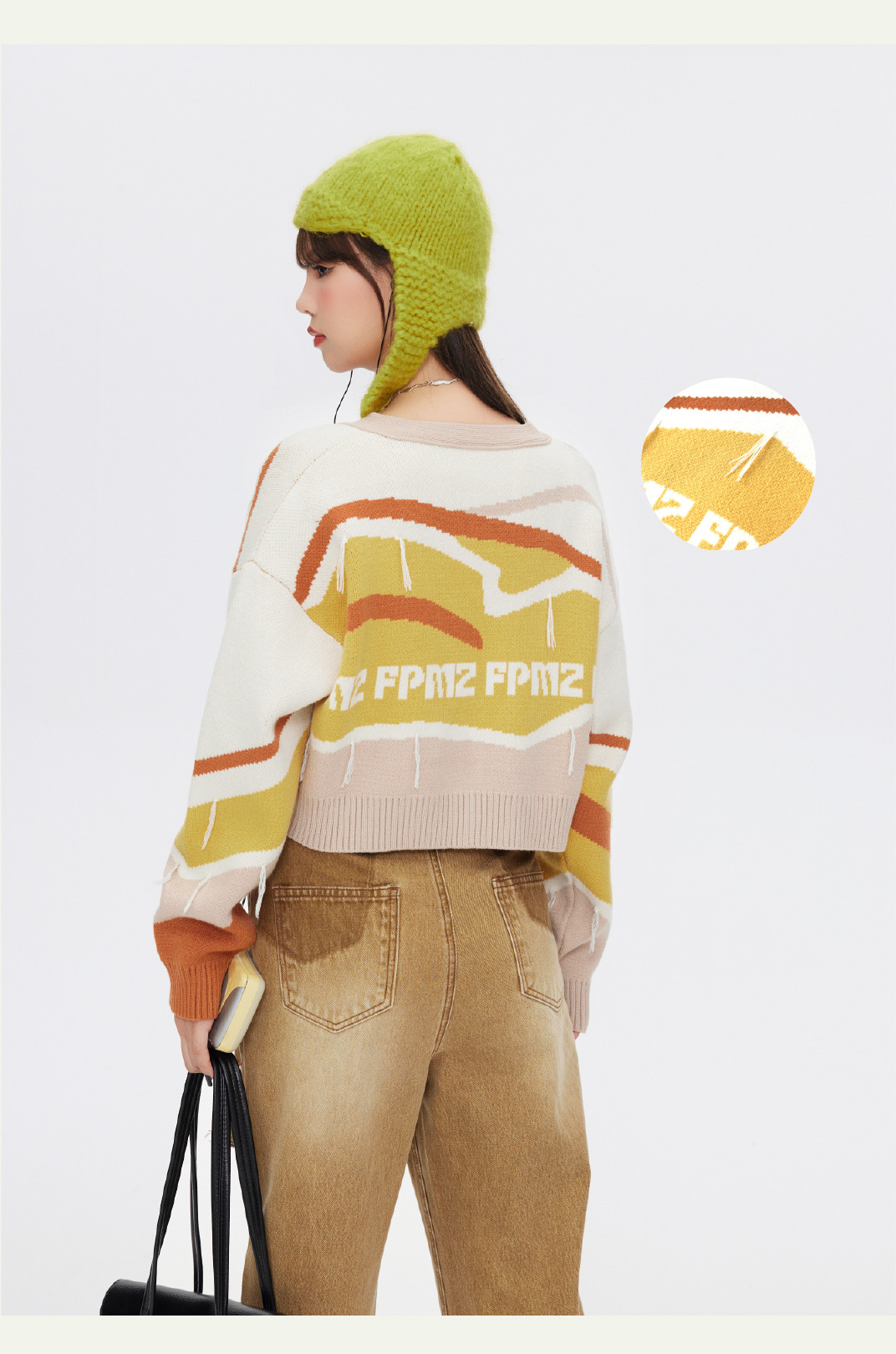 FPMZ Retro-Colored Contrast Striped Cardigan - Y2K Summer, 90s Grunge, Pastel Goth, Y2K