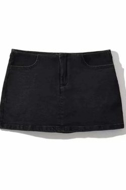 Frida Denim Mini Skirt - Y2K Summer Grunge, 90s Retro, Pastel Goth, Y2K Party & Club Out