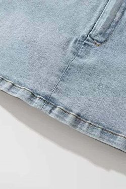 Frida Denim Mini Skirt - Y2K Summer Grunge, 90s Retro, Pastel Goth, Y2K Party & Club Out