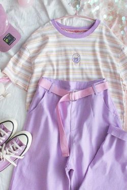 Fuchsia Pants - Y2K Summer Grunge Outfit, 90s Fashion, Retro Style, Y2K Club & Party Look