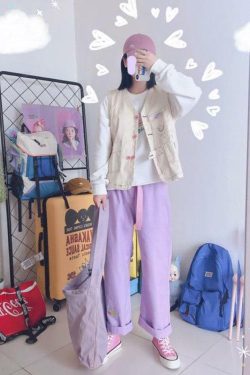 Fuchsia Pants - Y2K Summer Grunge Outfit, 90s Fashion, Retro Style, Y2K Club & Party Look