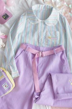 Fuchsia Pants - Y2K Summer Grunge Outfit, 90s Fashion, Retro Style, Y2K Club & Party Look