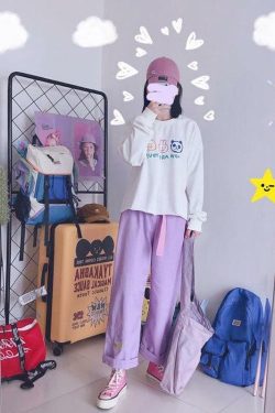 Fuchsia Pants - Y2K Summer Grunge Outfit, 90s Fashion, Retro Style, Y2K Club & Party Look
