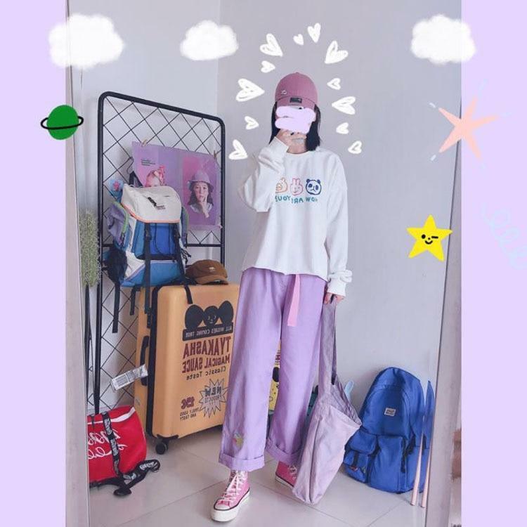 Fuchsia Pants - Y2K Summer Grunge Outfit, 90s Fashion, Retro Style, Y2K Club & Party Look