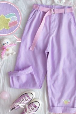 Fuchsia Pants - Y2K Summer Grunge Outfit, 90s Fashion, Retro Style, Y2K Club & Party Look