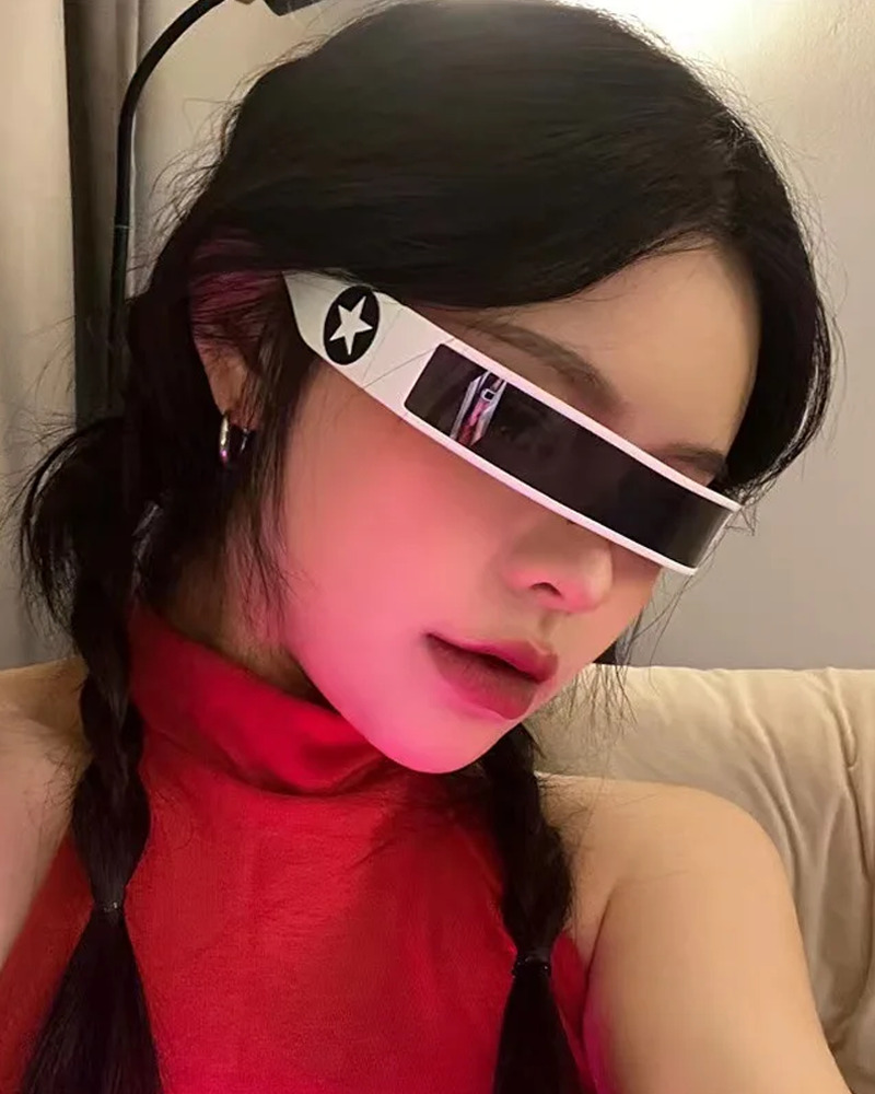 Futuristic Wrap Around Sunglasses - Y2K, 90s, Grunge, Retro, Hip Hop, Pastel Goth, Popstar