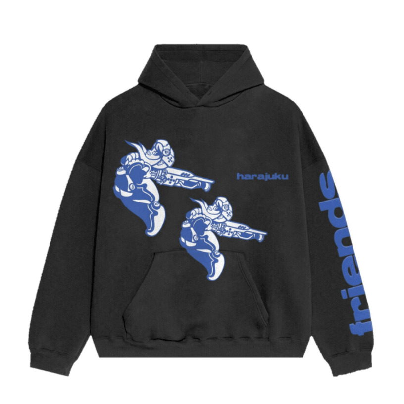 Galactic Friends Hoodie - Y2K Summer, 90s Grunge, Retro Style, Pastel Goth, Y2K Club Outfits