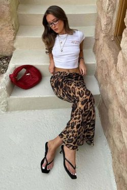 Galia Leopard Print Maxi Skirt - Y2K Summer, 90s Grunge, Retro Style, Y2K Party & Club Outfits