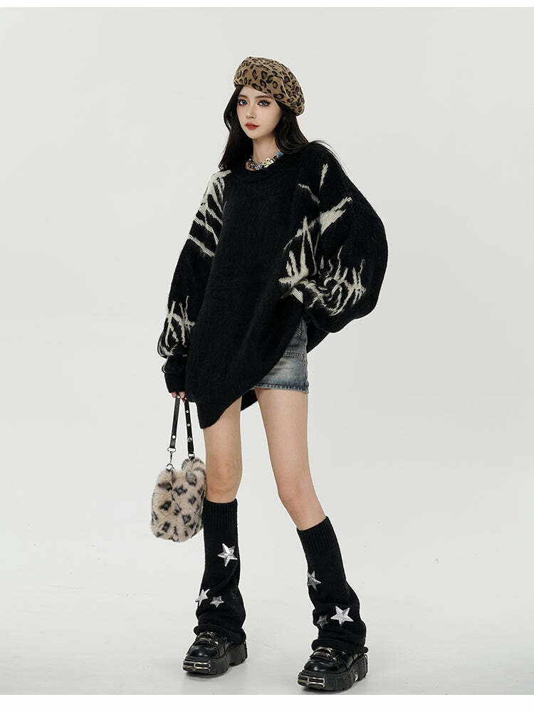 GCINIM 'Punk' Sweater - Y2K Grunge, 90s Fashion, Retro Style, Gothic Y2K, Summer