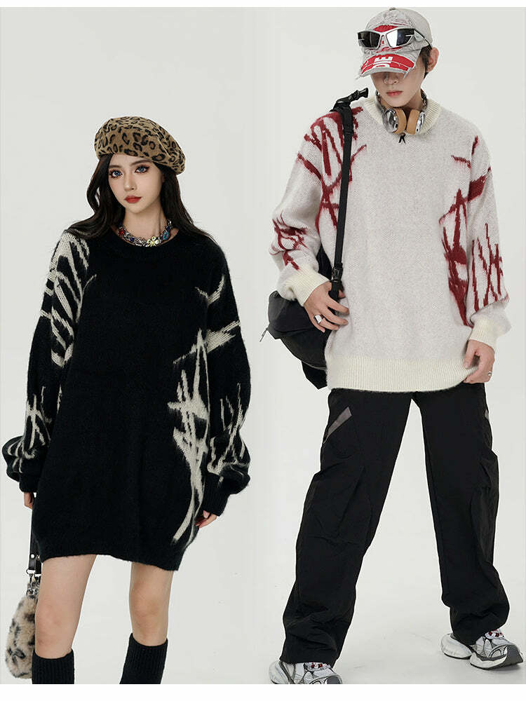 GCINIM 'Punk' Sweater - Y2K Grunge, 90s Fashion, Retro Style, Gothic Y2K, Summer