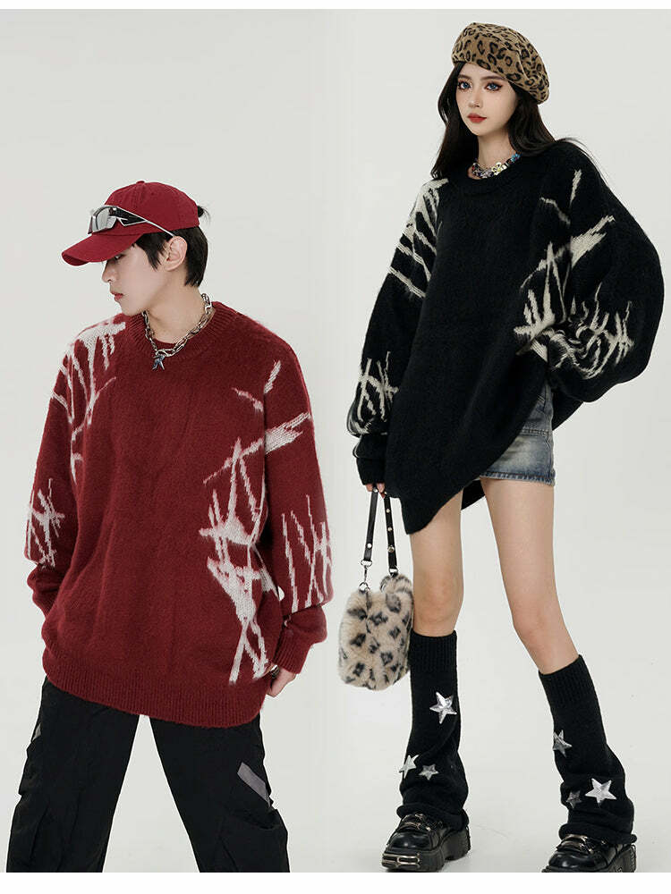 GCINIM 'Punk' Sweater - Y2K Grunge, 90s Fashion, Retro Style, Gothic Y2K, Summer
