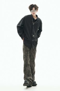 GCINIM Chained Tie Long Sleeve - Y2K Summer Grunge, 90s Retro, Pastel Goth, Y2K Party Outfit