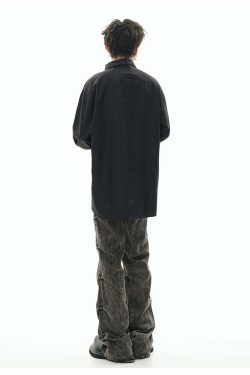 GCINIM Chained Tie Long Sleeve - Y2K Summer Grunge, 90s Retro, Pastel Goth, Y2K Party Outfit