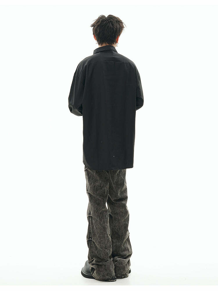 GCINIM Chained Tie Long Sleeve - Y2K Summer Grunge, 90s Retro, Pastel Goth, Y2K Party Outfit
