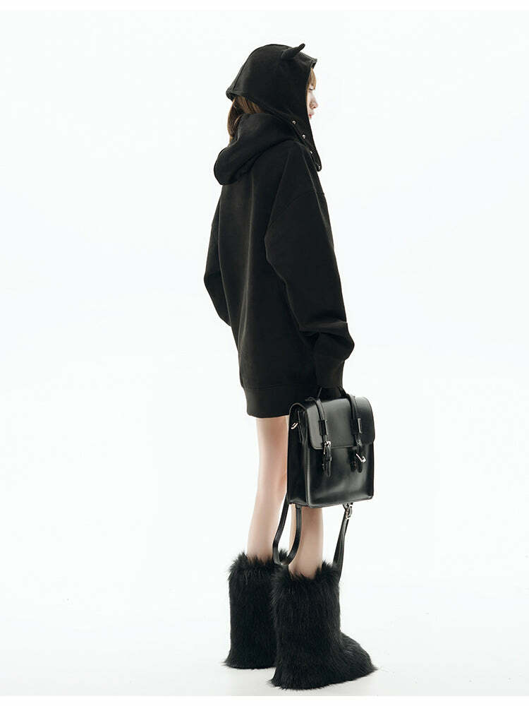 GCINIM Curved-Panel Hooded Jacket - Y2K Summer Grunge, 90s Retro, Pastel Goth, Y2K