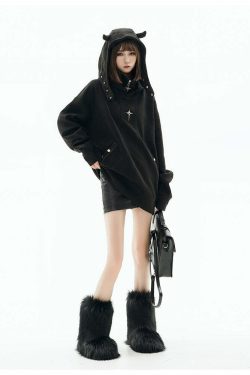 GCINIM Curved-Panel Hooded Jacket - Y2K Summer Grunge, 90s Retro, Pastel Goth, Y2K