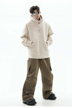 GCINIM Curved-Panel Hooded Jacket - Y2K Summer Grunge, 90s Retro, Pastel Goth, Y2K