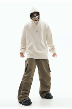 GCINIM Curved-Panel Hooded Jacket - Y2K Summer Grunge, 90s Retro, Pastel Goth, Y2K