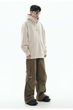 GCINIM Curved-Panel Hooded Jacket - Y2K Summer Grunge, 90s Retro, Pastel Goth, Y2K