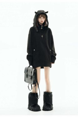 GCINIM Curved-Panel Hooded Jacket - Y2K Summer Grunge, 90s Retro, Pastel Goth, Y2K