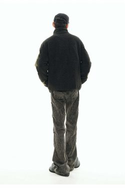 GCINIM Embossed Bone Fleece Jacket - Y2K Grunge, 90s Retro, Summer Outfits, Pastel Goth Style