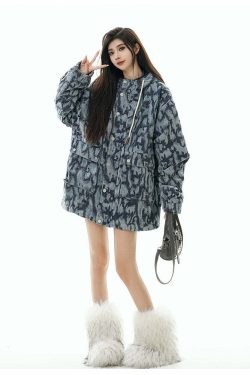 GCINIM Painted Stripe Denim Jacket - Y2K Summer, 90s Grunge, Retro Style, Y2K Club & Party Outfits