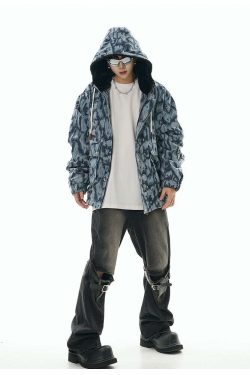 GCINIM Painted Stripe Denim Jacket - Y2K Summer, 90s Grunge, Retro Style, Y2K Club & Party Outfits