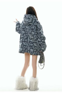 GCINIM Painted Stripe Denim Jacket - Y2K Summer, 90s Grunge, Retro Style, Y2K Club & Party Outfits