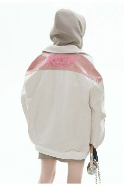 GCINIM Two-Tone Faux Leather Jacket - Y2K Grunge, 90s Fashion, Retro Style, Summer Y2K Outfits