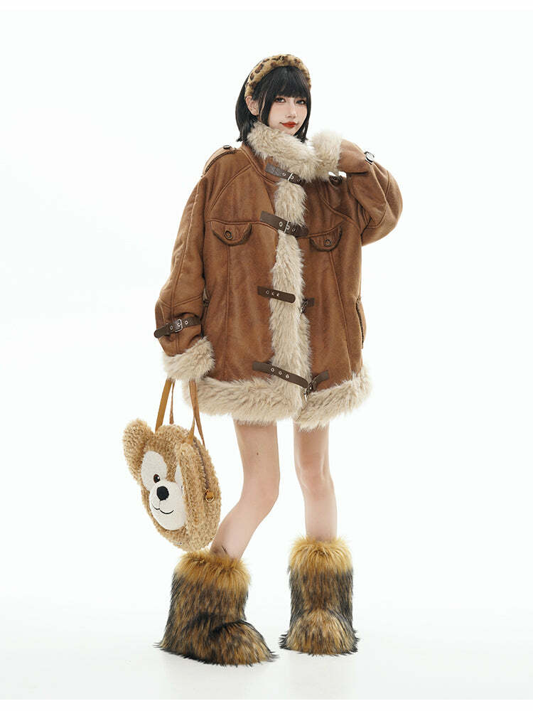 GCINIM Y2K Faux Leather Buckle-Strap Jacket - 90s Grunge, Retro, Gothic, Summer & Party Outfits