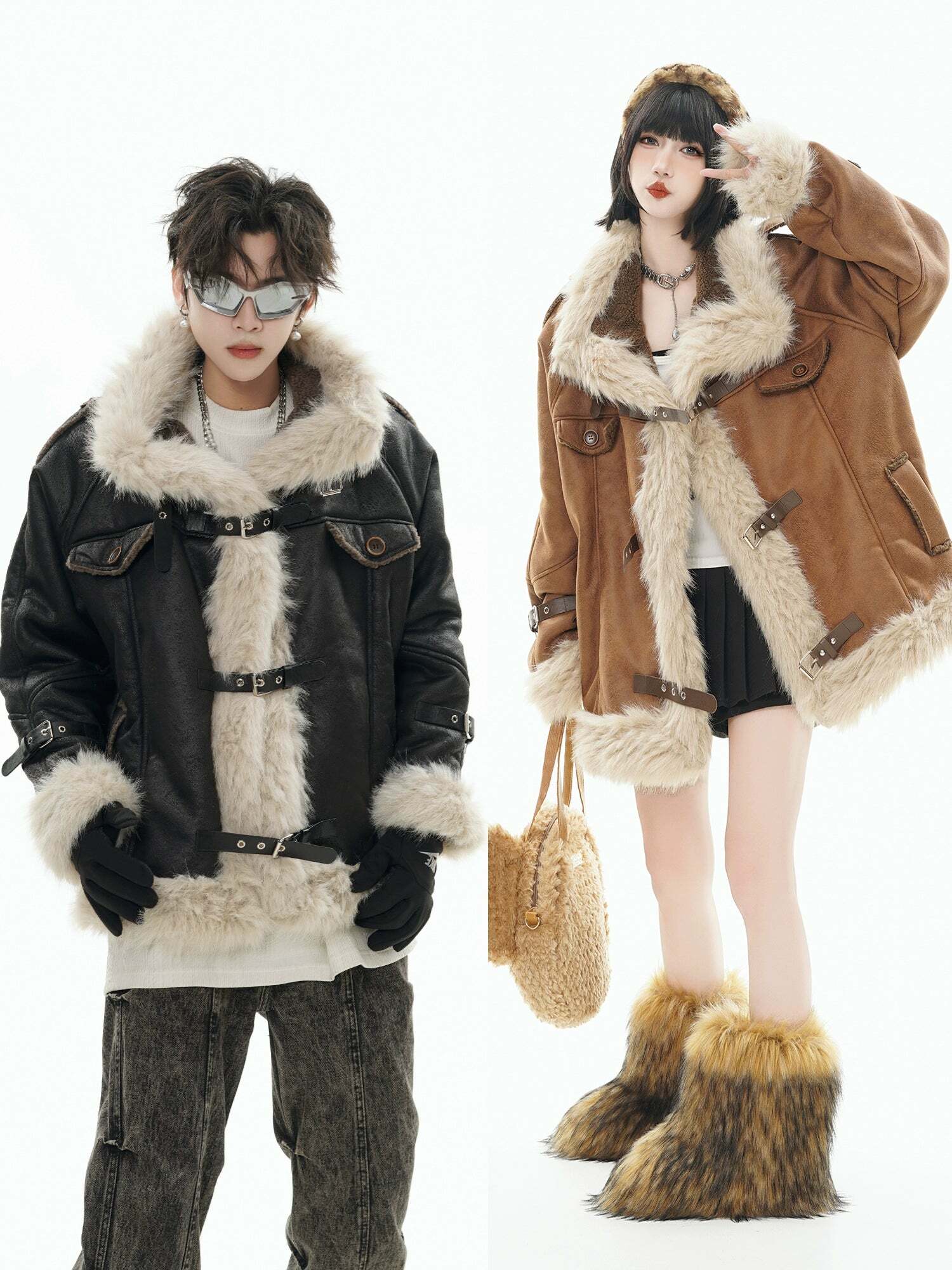 GCINIM Y2K Faux Leather Buckle-Strap Jacket - 90s Grunge, Retro, Gothic, Summer & Party Outfits