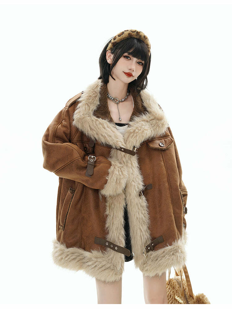 GCINIM Y2K Faux Leather Buckle-Strap Jacket - 90s Grunge, Retro, Gothic, Summer & Party Outfits