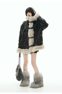 GCINIM Y2K Faux Leather Buckle-Strap Jacket - 90s Grunge, Retro, Gothic, Summer & Party Outfits